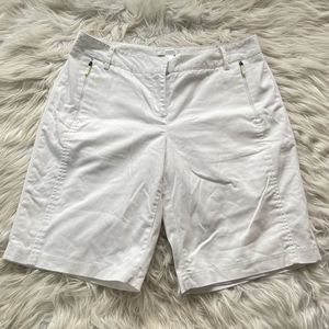 Liz Golf Sloane Bermuda Shorts Lined White Cotton Tennis Preppy